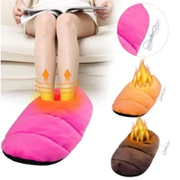 heated feet warm slippers usb foot warmer shoes electric heating home travel office winter warm foot cover feet heating pad