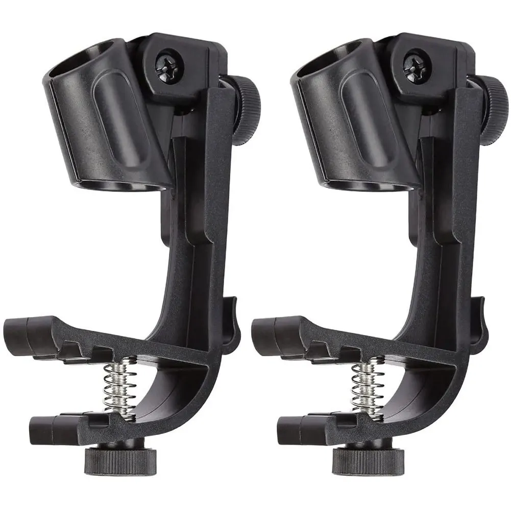 

2Pcs Adjustable Clip On Drum Mic Clip Drum Rim Shockproof Mount Microphone Mic Clamp Stand Holder Musical Instrument Accessories