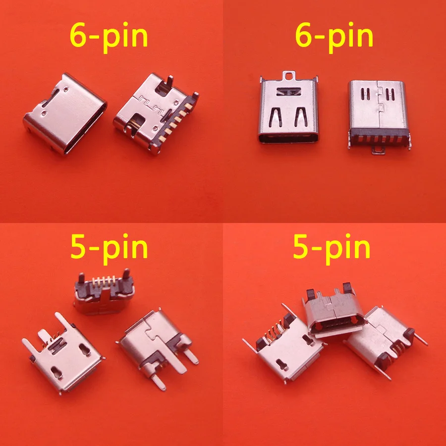 5 шт./лот Тип C и тип B 6 контактный разъем USB SMT 3. 0 Type гнездо SMD DIP для печатной платы
