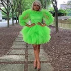 Модные короткие вечерние официальные платья, африканские женские желтые пышные вечерние платья до колен