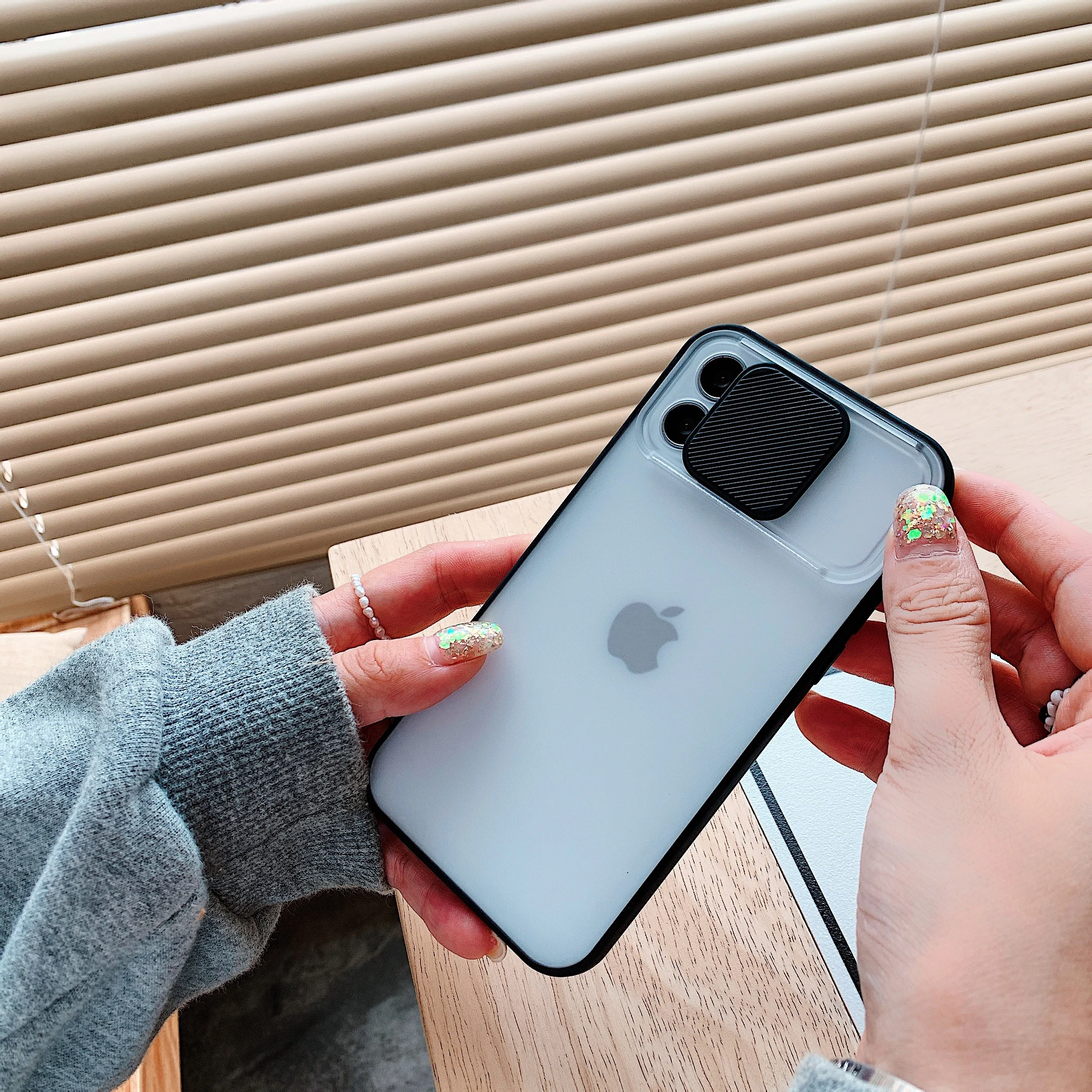 

Slide Camera Lens Protection Phone Case For iPhone 11 Pro 12Pro XR XS Max 6S 7 8 Plus X Color shell Matte Transparent Back Cover