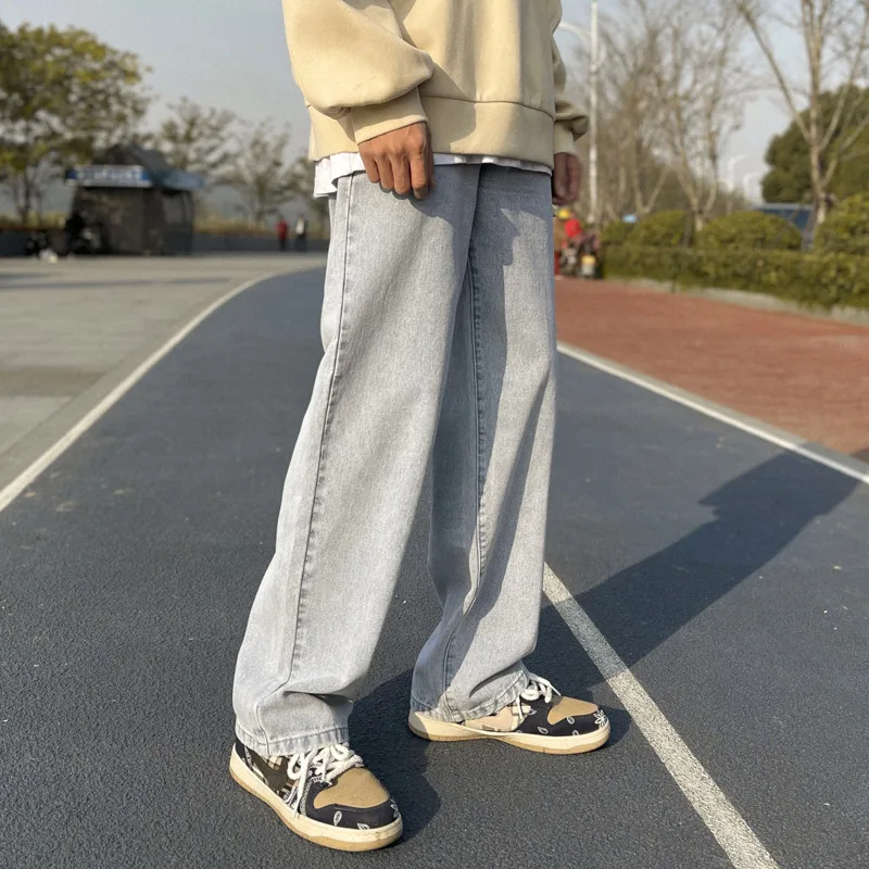 Multicolor Jeans Men Fashion Casual Solid Color Baggy Jeans Men Streetwear Loose Hip Hop Straight Denim Pants Mens Trousers