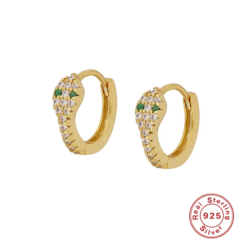 Серьги-кольца женские из серебра 925 пробы с рисунком змеи | Украшения и аксессуары