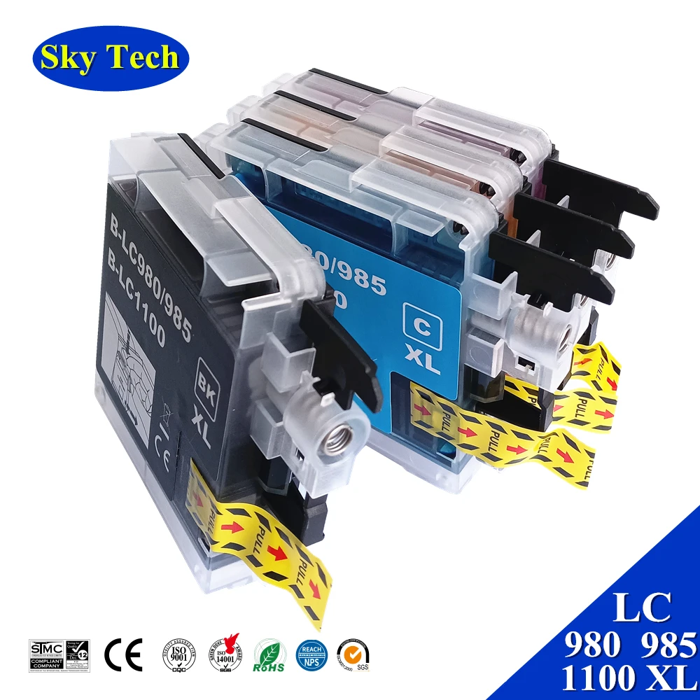 

SKY Ink Cartridge For LC980 LC985 LC1100 For Brother DCP-J140W MFC-250C 255CW 257CW J270W 290C 490CN 490CW 495CN 585CW J615W