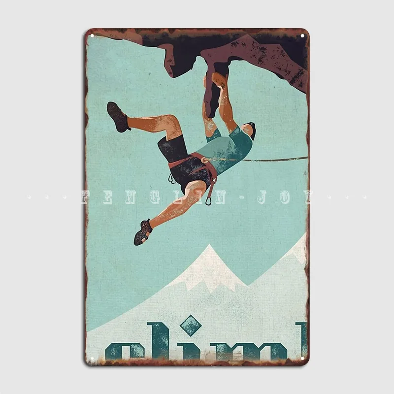 

Vintage Style Rock Climbing Metal Sign Wall Cave Cinema Personalized Garage Decoration Tin Sign Posters