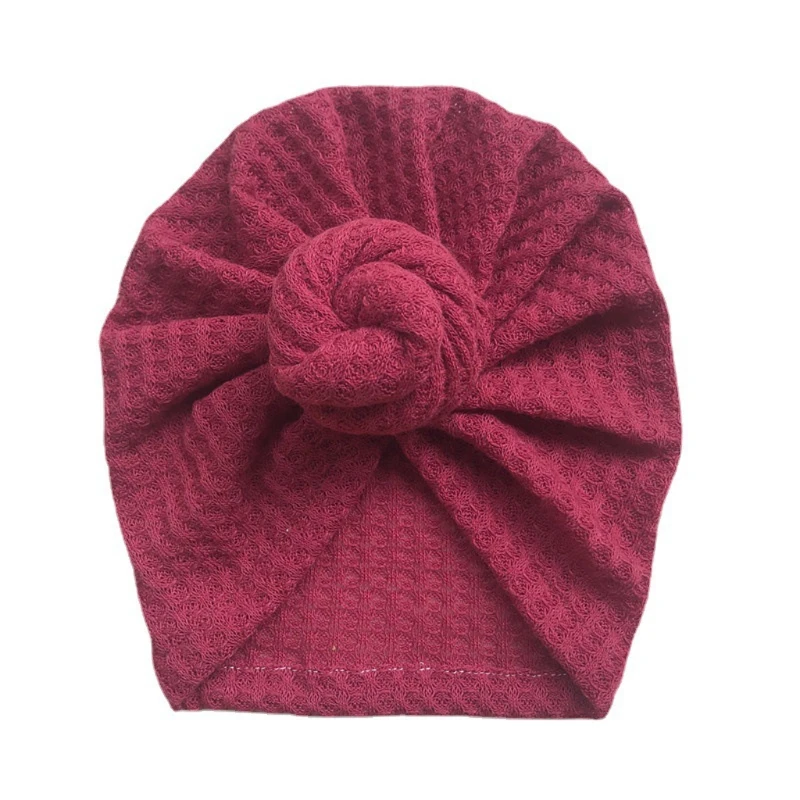 

67JC Waffle Crochet Knit Turban Hat Fashion Baby Beanies Snails Boutique Bonnet Cap
