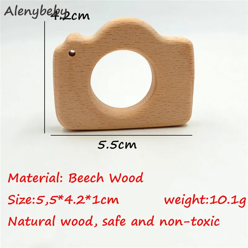 Органическое деревянное кольцо-прорезыватель с ушками кролика колокольчик