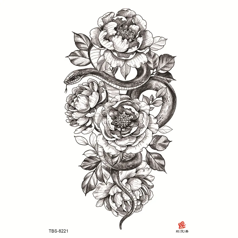 

New Waterproof Tattoo Stickers Various Patterns Big Size Temporary Tattoo Stickers Dark Series