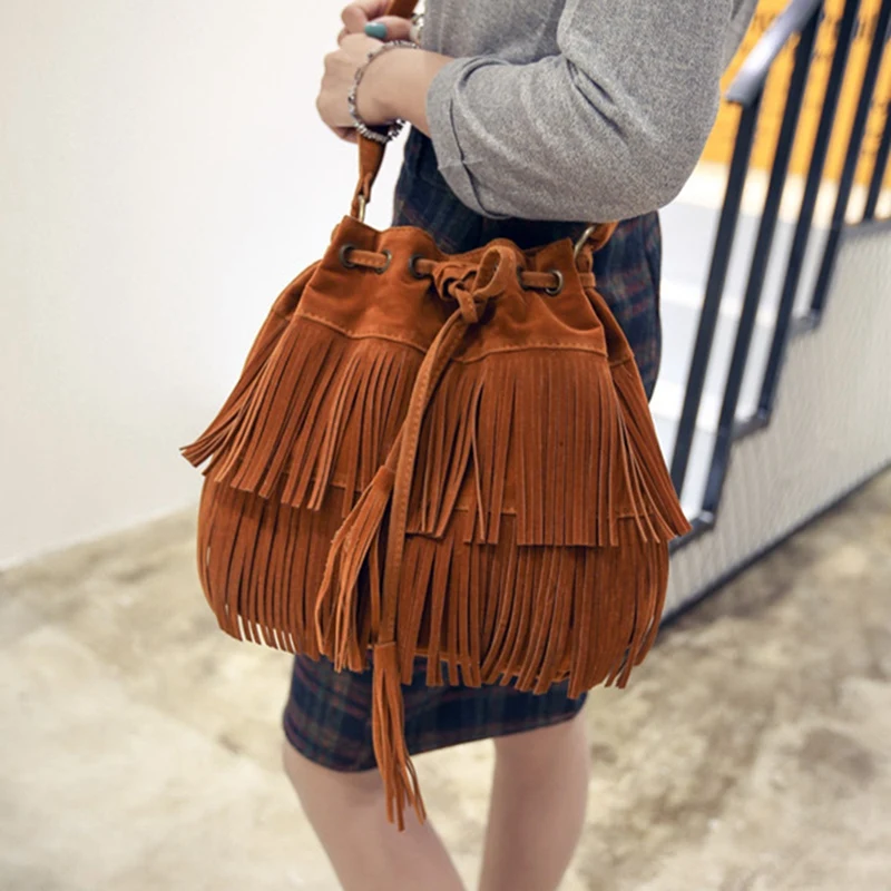 

Retro Tassel Lady Messenger Bag Handbag Handbag Tassel Single Shoulder Handbag Messenger Bag