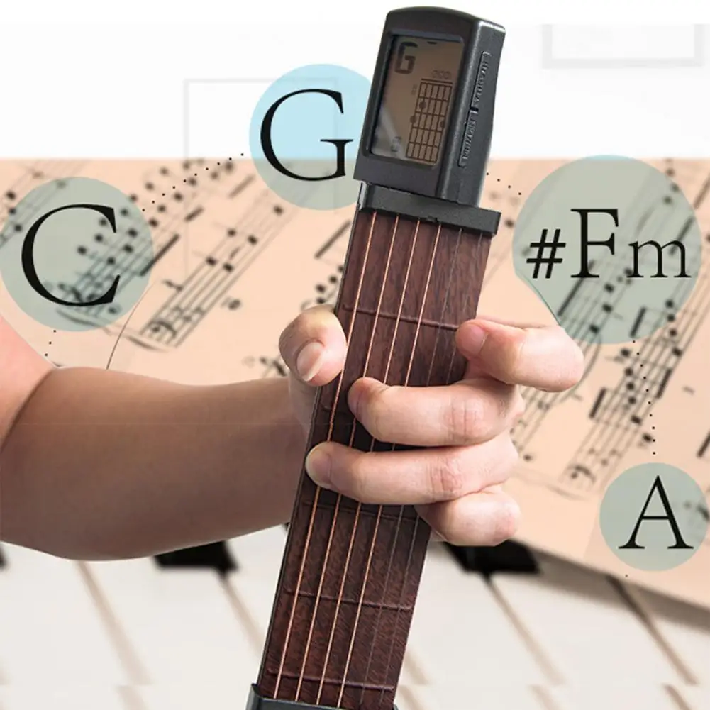 

Карманный тренажер для гитары, портативный метроном, пластиковый инструмент, тренажер для пальцев для начинающих, домашний тренажер, инстр...