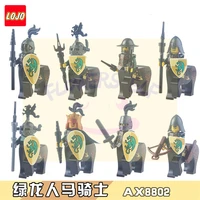 ax8802 green dragon centaur medieval knight centaur series third party building block assembled minifigure