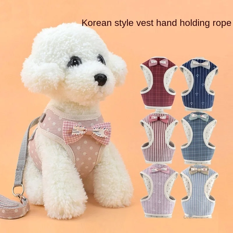 

Cute Pet Chest Strap Breathable Dog Walking Rope for Small Dogs Pomeranian Corgi Pet Vest Harness Rope Pet Dog Harness Leash Set