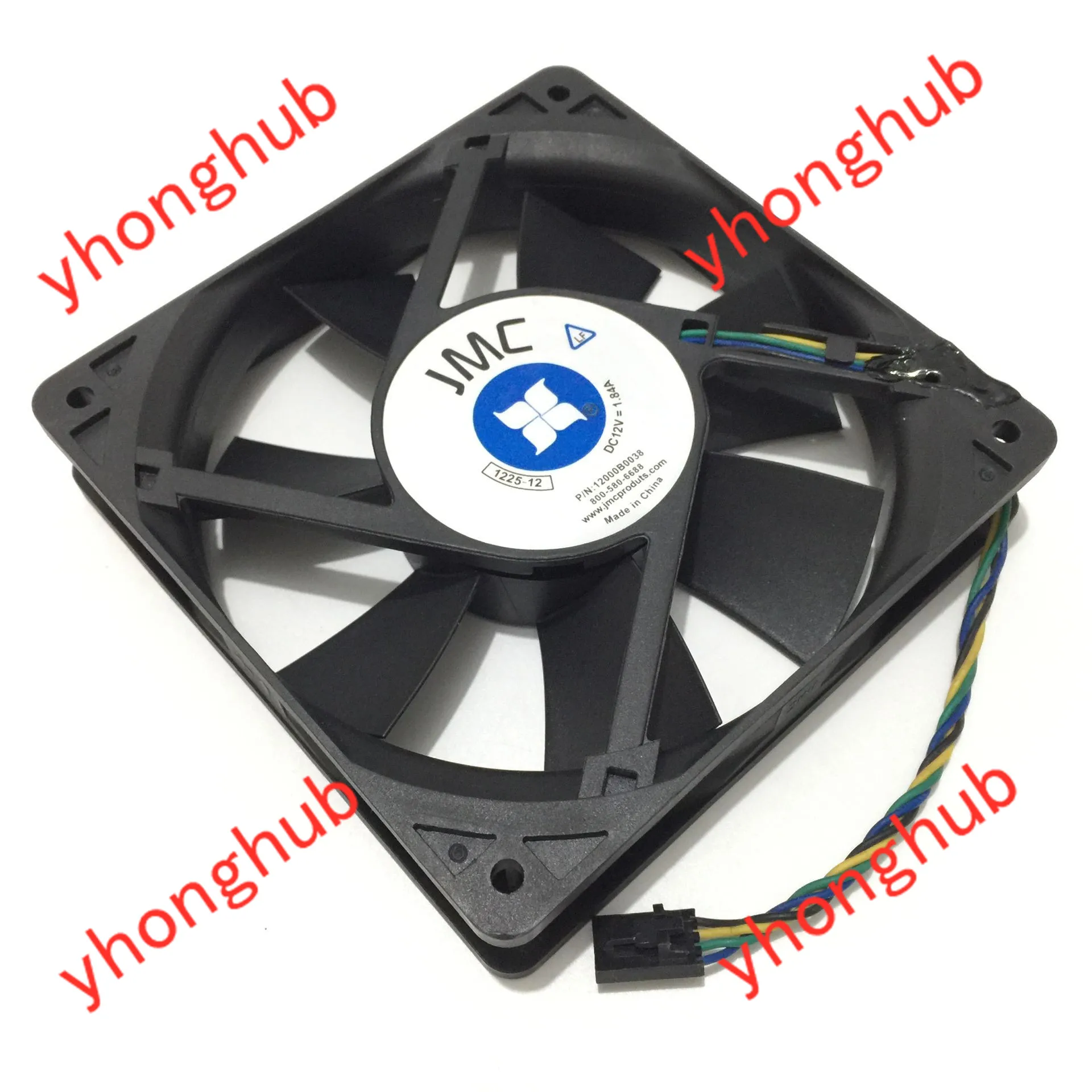 JMC / DaTech 1225-12 HBAPW 12000B0038 DC 12В 0.63A 120x120x25 мм 4-проводной серверный квадратный вентилятор