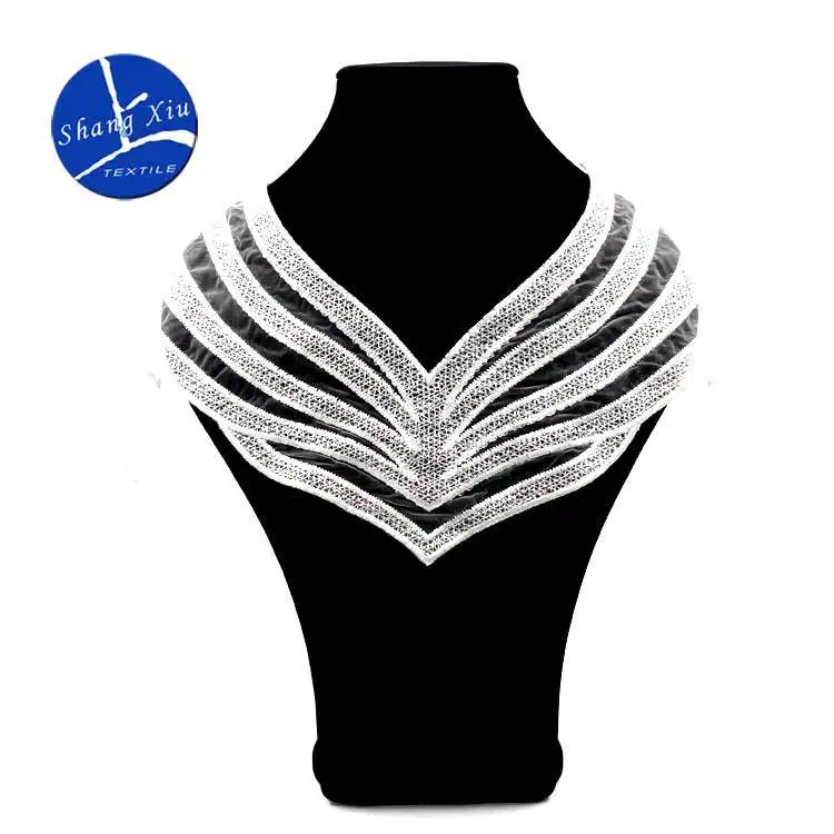 Вышивка шеи воротник diy Ложные воротнички Водорастворимая москитная сетка