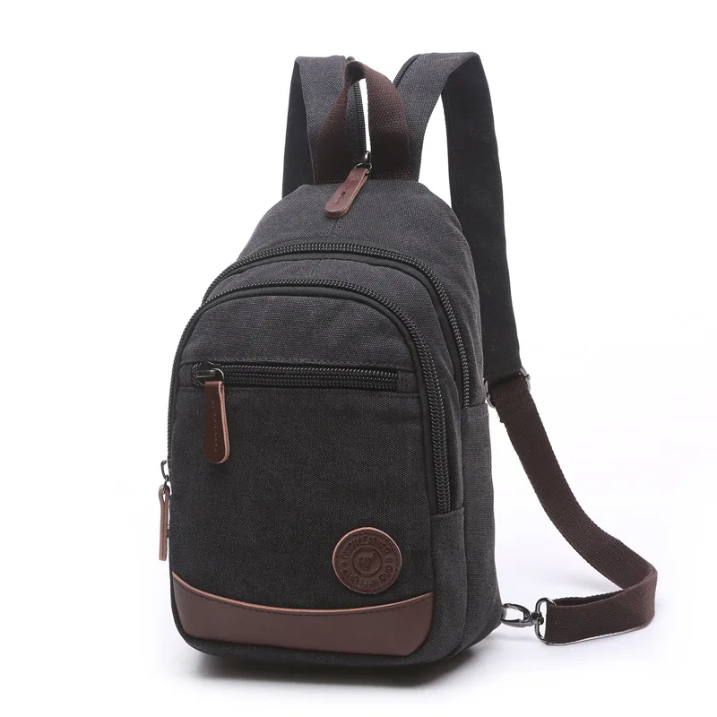 

Double shoulder canvas travel bag street fashion trend Europe and America large capacity outdoor men women's oblique backpacK