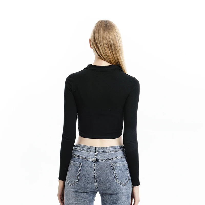 Осенняя Сексуальная Женская толстовка с v образным вырезом и длинным рукавом для