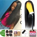 Wholesale wig 4x4 lace closure wig Brazilian straight lace front Human Hair Wigs for women non-remy fake scalp wig with bangs