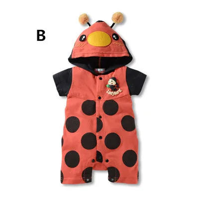 Детский летний комбинезон с коротким рукавом капюшоном |