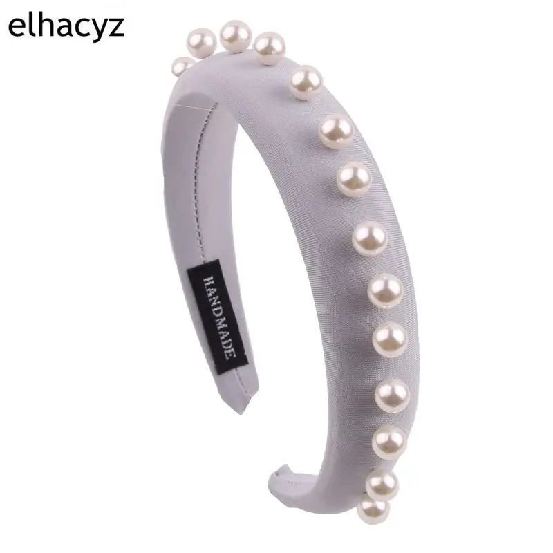 Ободок для волос с жемчугом Женский широкая элегантная повязка на голову