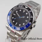 Мужские часы BLIGER Nologo Mechancial синие бу 24 Драгоценности NH35A MIYOTA 8215 PT5000 с керамической вставкой и светящимся ремешком в виде устриц