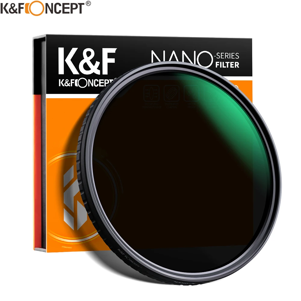 Купи K&F Concept ND32-ND512 Variable ND Filter 52mm 58mm 62mm 67mm 72mm 77mm 82mm NO X Spot Fade Neutral Densityr Filter For Lens за 4,259 рублей в магазине AliExpress