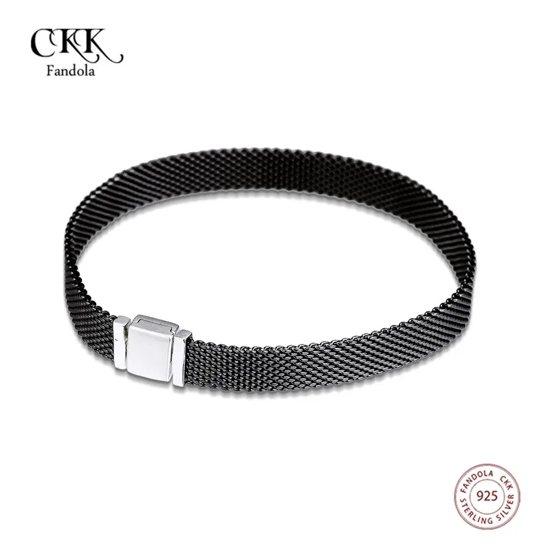 

Fandola 925 Sterling Silver Bracelets for Women Reflexions Oxidised Mesh Bracelet Argent 925 pulseras mujer