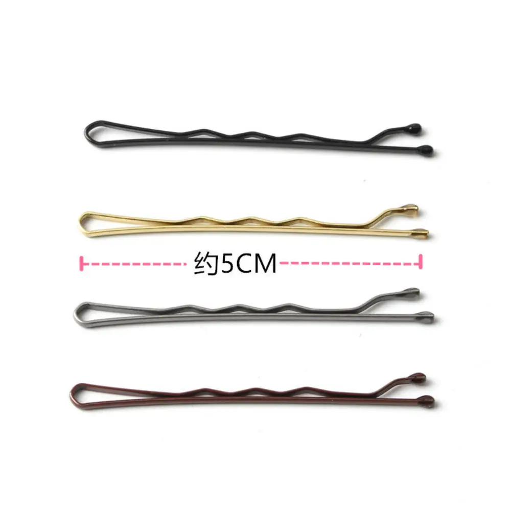 

50/100Pcs Colorful Wedding Alloy Bobby Pins Hair Clips Hairpins Barrette Hairpins Black Side Wire Word Folder Styling tools