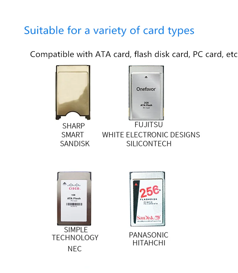 USB 2.0 to 68 Pin ATA PCMCIA Flash Disk Memory Card Reader Adapter Converter For Windows