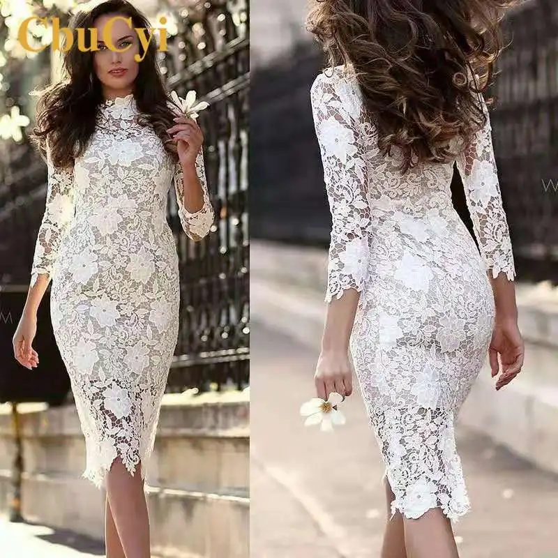 Женское офисное облегающее платье футляр белое кружевное карандаш с цветочным