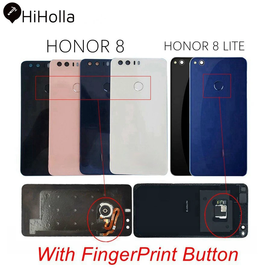 

For Huawei Honor 8 Battery Cover Back Glass Rear Door Housing Case For Huawei Honor 8 Lite Battery Cover With FingerPrint Button