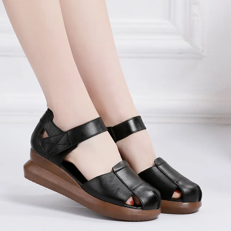 

Shoes Woman Sandals for Women Shoes High-quality Comfy Soft Women Sandals Genuine Leather Shoes Thick Bottom Ladies Sandals