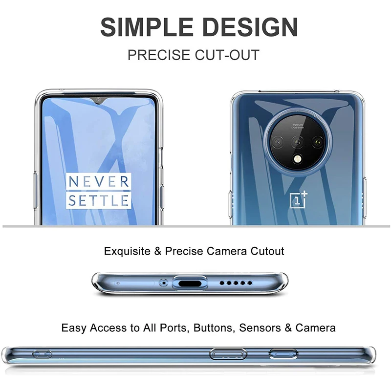 Прозрачный чехол для oneplus 7t pro прозрачный ультра тонкий мягкий из ТПУ и силикона