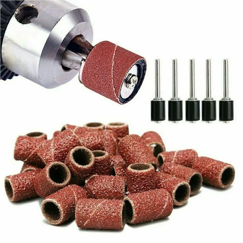 132PCS Sanding Bands Drum Sleeve Grit Mandrel Kit Sandpaper Rotary Tools Accessories With Mandrels Abrasive Band | Инструменты