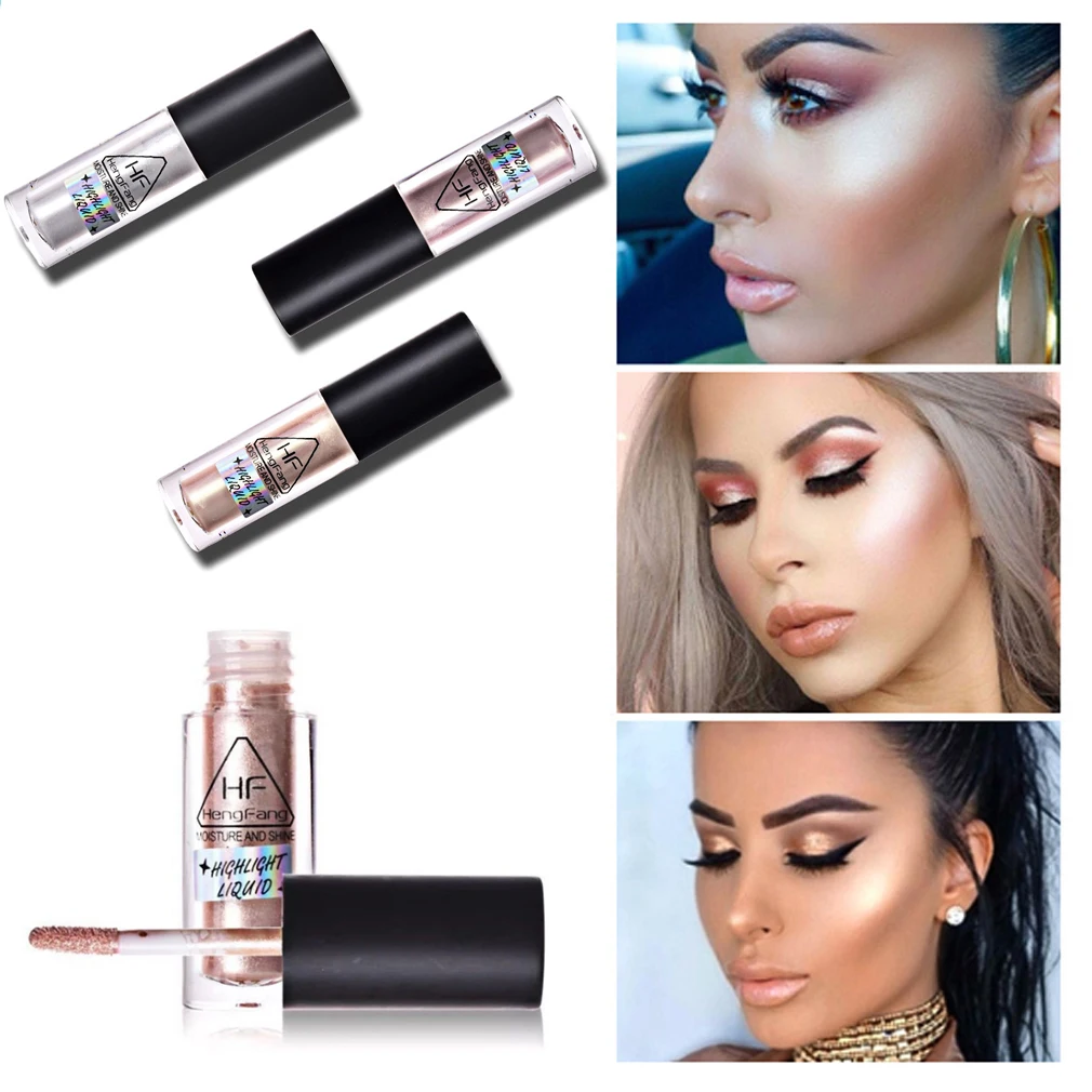 Мерцающий жидкий хайлайтер блеск Жидкий тени для век светящийся контур лица