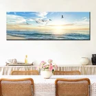 Морской пляж Летающие птицы пейзаж плакаты и принты холст картина стены искусство картина для гостиной Куадрос Декор салон