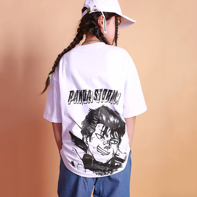

Jazz Costumes Children Comic Characters Printed Short Sleeve Top Boys Hip Hop Dance Clothes Street Dancewear Stage Outfit DN5610