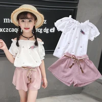 girls summer clothes suit 2020 casual kids print shirtshorts 2pcs set for children clothing 4 6 8 10 12 years outfits for girls
