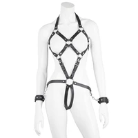 coldker women sexy lingerie accessories pu lady bodysuit strap body harness halter teddies lingerie for ladies