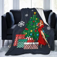 jessica rabbit around the christmas tree ultra soft micro fleece air conditioning blanket for couchliving room for adults or ki