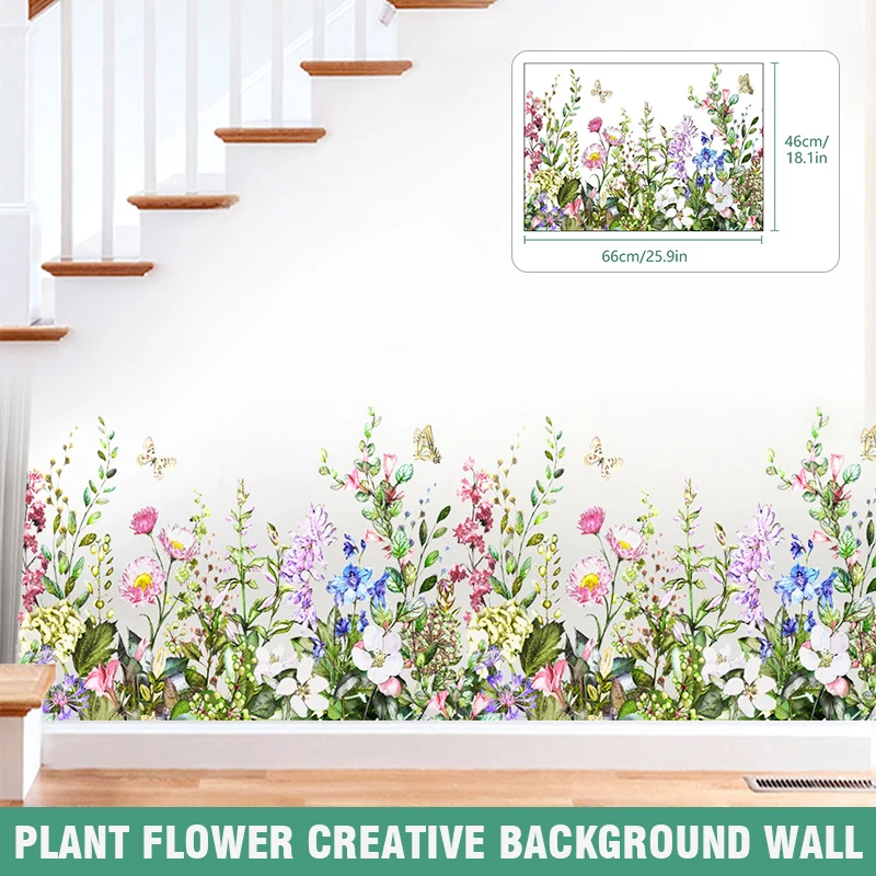 Наклейка на стену тропические листья бабочка цветок растение свадебная брошь