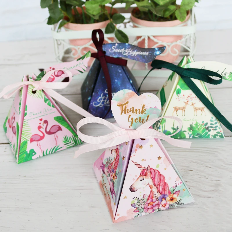 5 шт. многофункциональная бумажная коробка для хранения мини единорог Фламинго