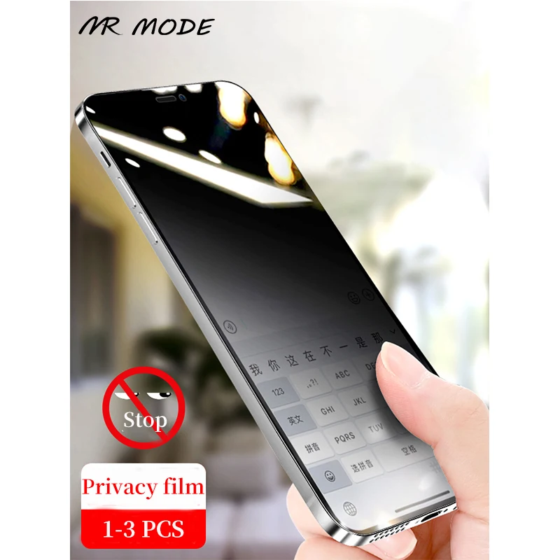 

1-2Pcs Privacy Tempered Glass For iPhone 12 mini 11 Pro XS Max X XR Screen Protector For iPhone 7 8 Plus SE 2020 Anti Spy Glass