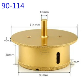 Алмазные Вакуумные Паяные двухслойные буровые долота для раковины | 35-55 40-60 45-60 45-65 50-70 65-85 85-100 90-114 мм отверстие
