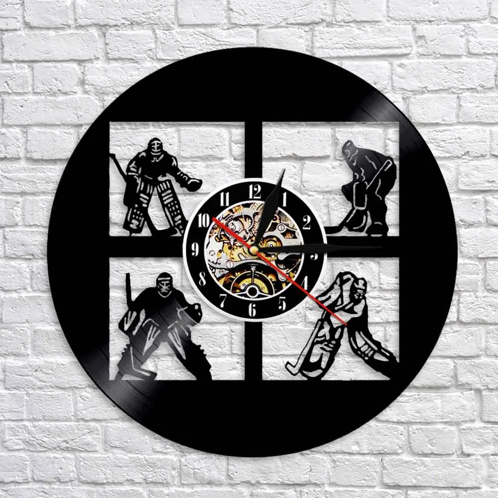 Настенные часы с фотографиями виниловые приборы в стиле унисекс для хоккея