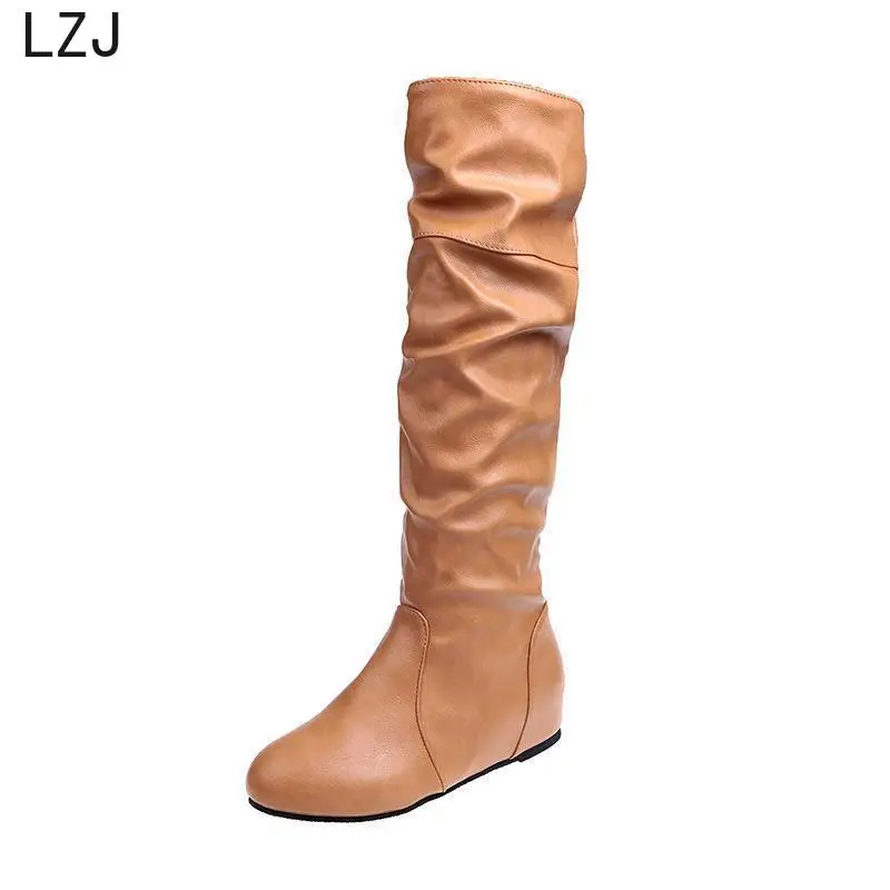 LZJHOT новые сапоги из PU искусственной замши с зауженным мысом пикантные женские
