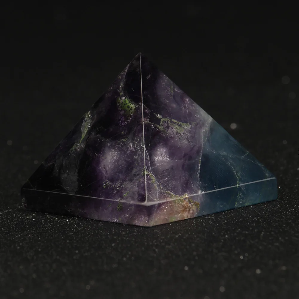 Разные 40 мм Пирамида флюорит Роза резная вручную рейки хрустальные ремесла