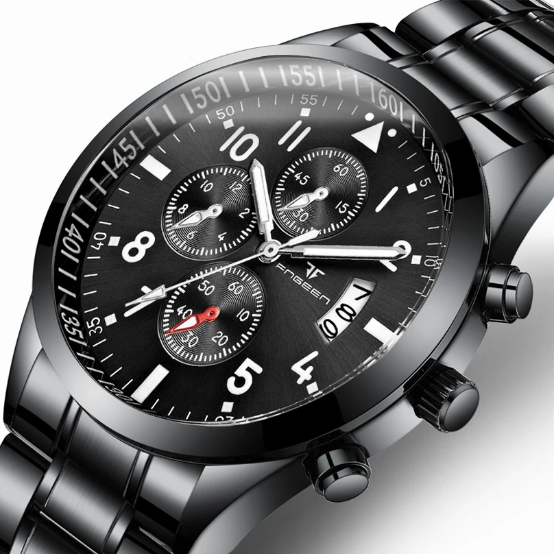 

Часы наручные мужские кварцевые в стиле милитари, брендовые Роскошные модные спортивные водонепроницаемые со стальным ремешком