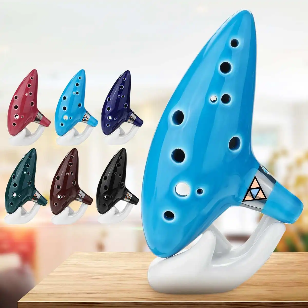 12 отверстий Ceromic Ocarina Alto C Tone ручная работа с кронштейном Музыкальные инструменты