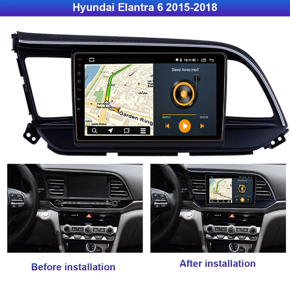 Runningway автомобильный Радио мультимедийный видео плеер для Hyundai Elantra 6 2015 2016 -2018 4G + 64G