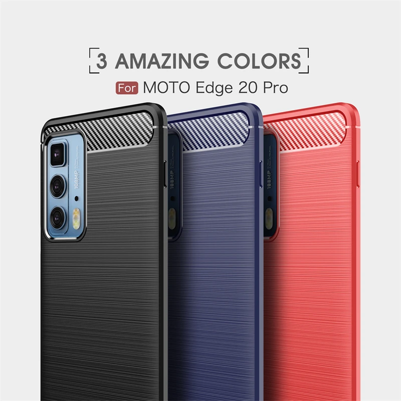 Carbon Fiber Cover For Motorola Edge S Pro Case Bumper Rubber Silicon Back Case For Motorola Edge S Pro Case For Moto Edge S Pro